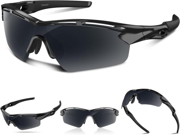 Rosemal Sports Sunglasses Polarized Cycling Sunglasses Running Driving Fishing Hiking…