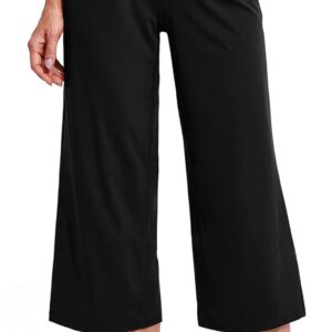 Promover Capri Pants for Women Wide Leg Yoga Cropped Pants with Pockets…