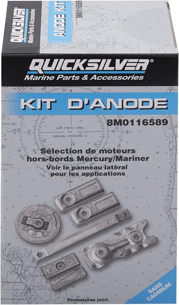 Quicksilver 8M0116589 Transom and Gearcase Aluminum Anode Kit