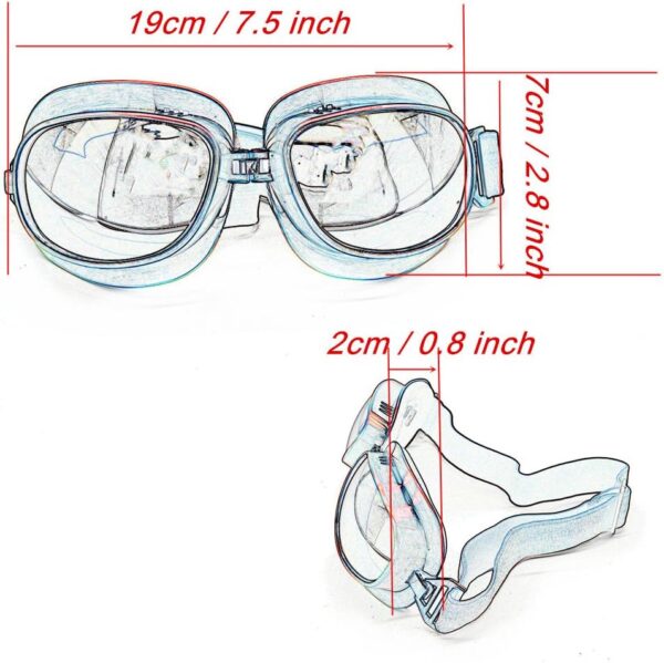 evomosa Motorcycle Goggles Vintage Pilot Goggles Retro Motocross Goggle Outdoor…