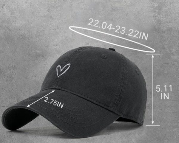 Vintage Heart Embroidered Baseball Cap Distressed Adjustable Hat for Women Low Profile…