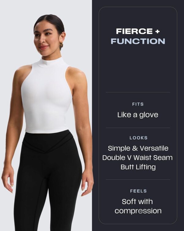 Aoxjox High Waisted Workout Siren Leggings for Women Hidden Scrunch Butt…