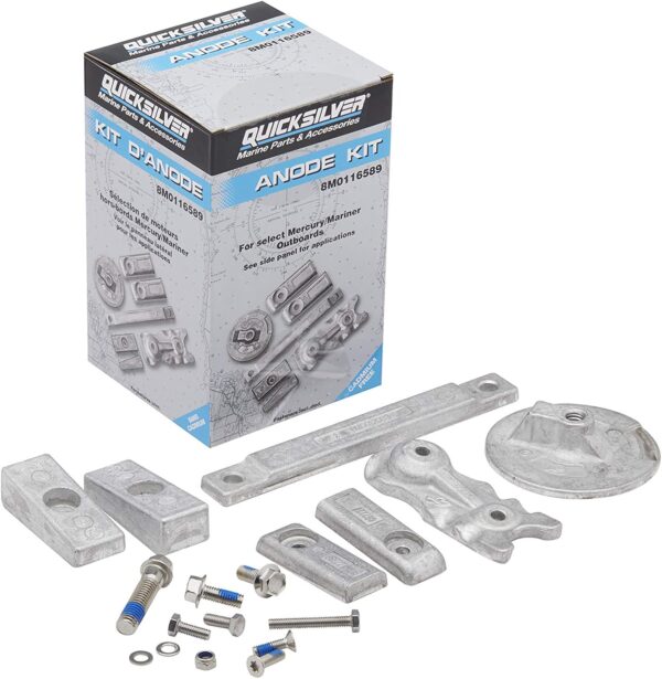 Quicksilver 8M0116589 Transom and Gearcase Aluminum Anode Kit