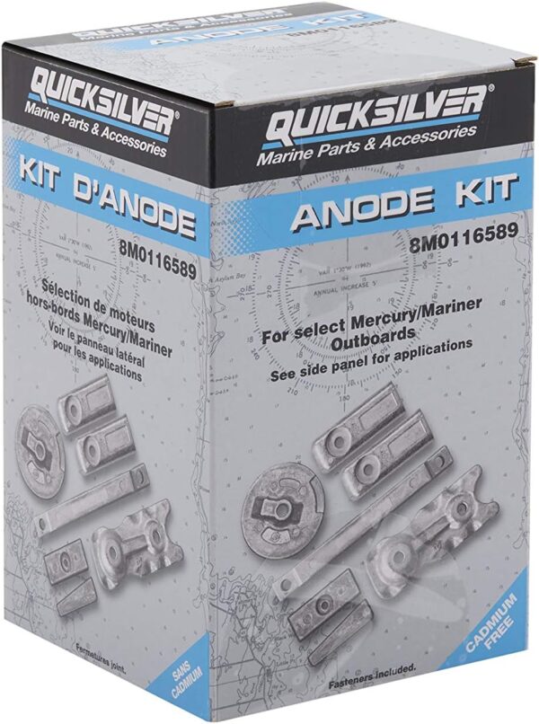 Quicksilver 8M0116589 Transom and Gearcase Aluminum Anode Kit