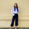 Promover Capri Pants for Women Wide Leg Yoga Cropped Pants with Pockets…
