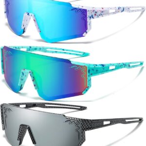 3 Pairs Age 5-16 Youth Boys Girls Sunglasses Kids Baseball Shades Softball Cycling…