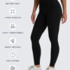 Aoxjox High Waisted Workout Siren Leggings for Women Hidden Scrunch Butt…