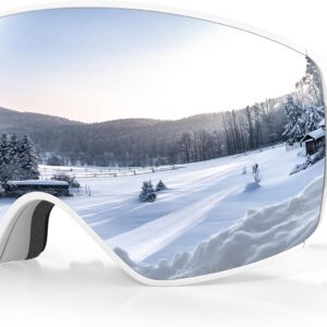 Pro Ski Goggles for Men Women, Magnetic With Detachable Anti-Fog Lens, 100% UV…