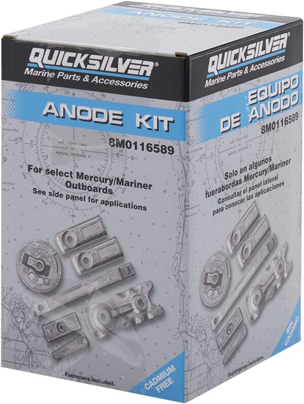 Quicksilver 8M0116589 Transom and Gearcase Aluminum Anode Kit