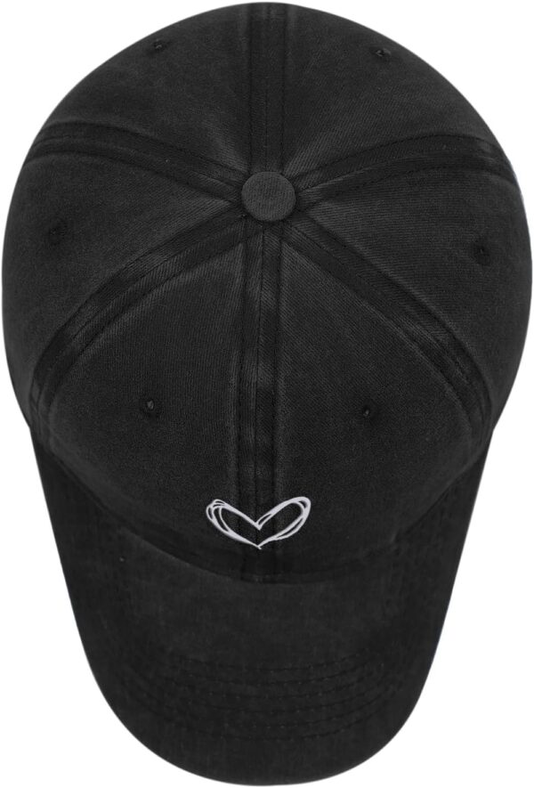 Vintage Heart Embroidered Baseball Cap Distressed Adjustable Hat for Women Low Profile…