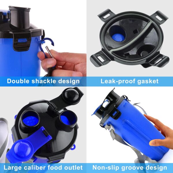 Dog Travel Water Bottle Collapsible Bowls, 2 in 1 Pet Food Container with Collapse…