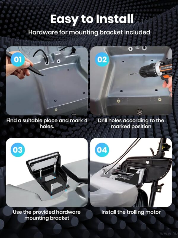 Transom Trolling Motor Mount for Kayaks,Marine Aluminium Kayak Motor Mounts, Transom…