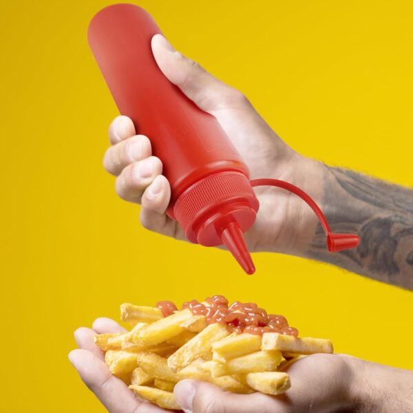3 Pcs Plastic Squeeze Sauce Bottles with Nozzle Caps,250Ml/8.5Oz Reusable Squeeze…