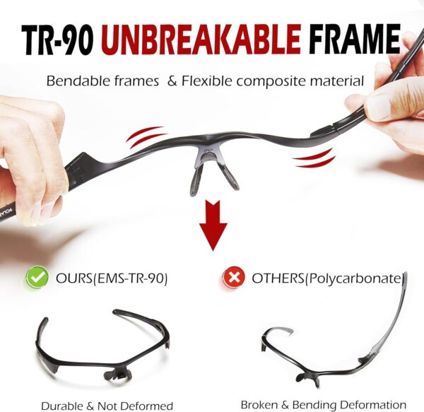 Outdoor Sports Polarized wrap around Cycling Sunglasses for Men & Women TR90 Frame UV…