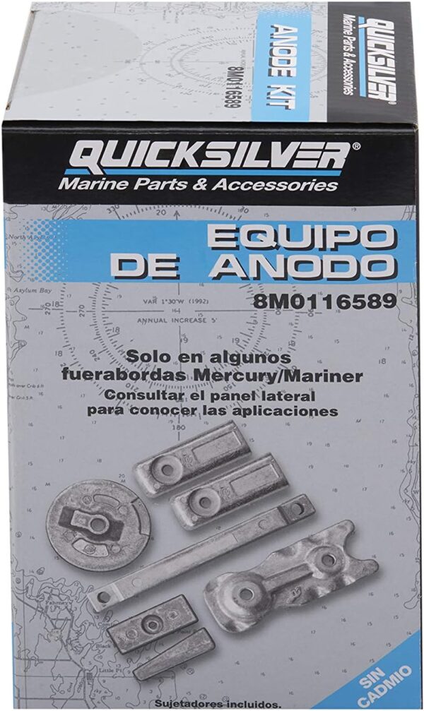 Quicksilver 8M0116589 Transom and Gearcase Aluminum Anode Kit