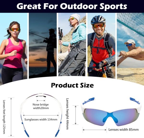 Outdoor Sports Polarized wrap around Cycling Sunglasses for Men & Women TR90 Frame UV…