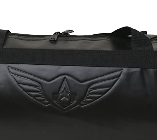 AUXTER Polyester 23cms Black Leatherette Gym Bag Duffel…