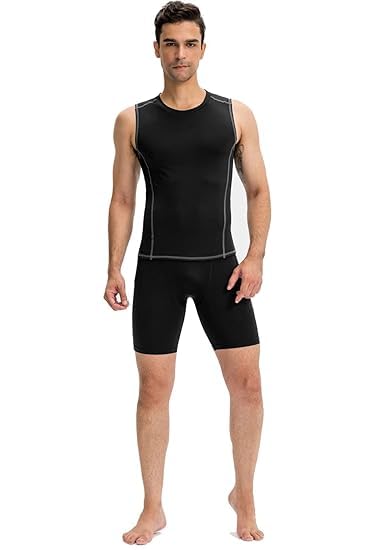 NINQ Men’s Compression Sports Shorts Half Tights with Pocket