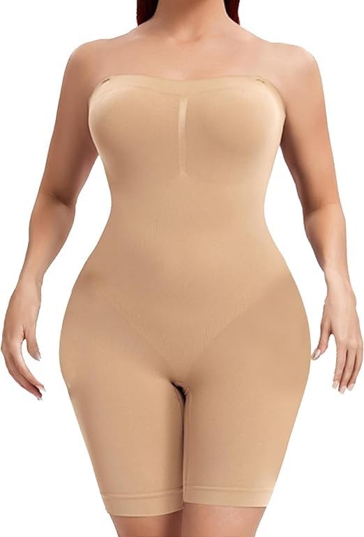 Women’s Full Body Shapewear Strapless Bodysuit,…