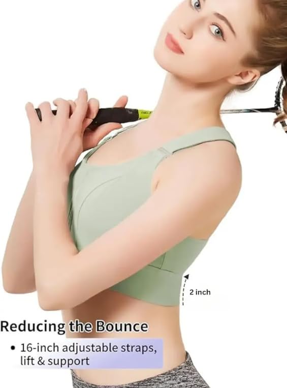 High Impact Front Zip Sports Bra for Women | Longline…