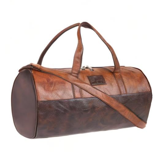 Fur Jaden Tan Leatherette Gym Bag for Men Women Boys…