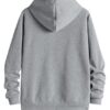 Unisex Trendy Zip Up Side Pocket Drawstring Light Grey…