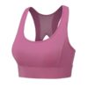 PLUMBURY Women’s Padded Sports Bra with Mesh Racerback…