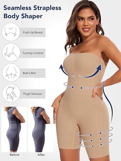 Thong Bodysuit for Women, Slimming Design Shapewear for…