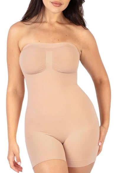 Women’s Full Body Shapewear Strapless Bodysuit,…