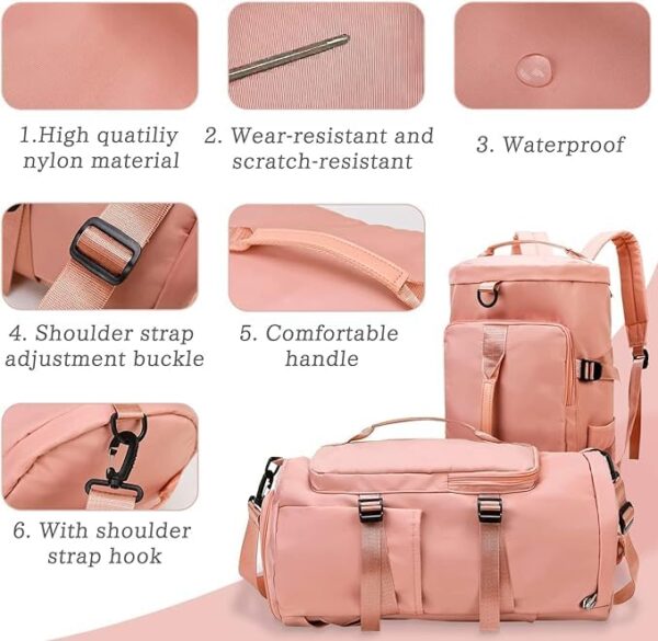 Sports Gym Bag with Wet Pocket & Shoes Compartment 35…