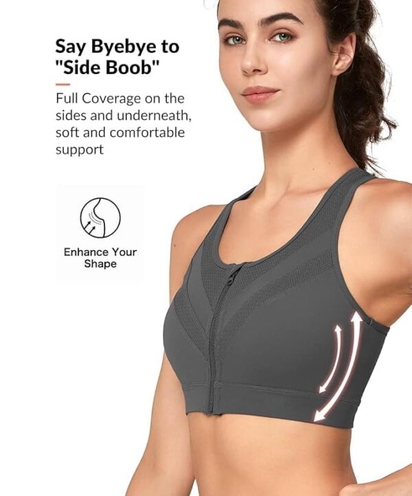 Fashiol Women Sports Bra | High Impact Zip Front Plus…