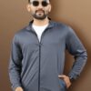 FIBREZA Men Stylish Track Jacket Solid Polyester Sports…