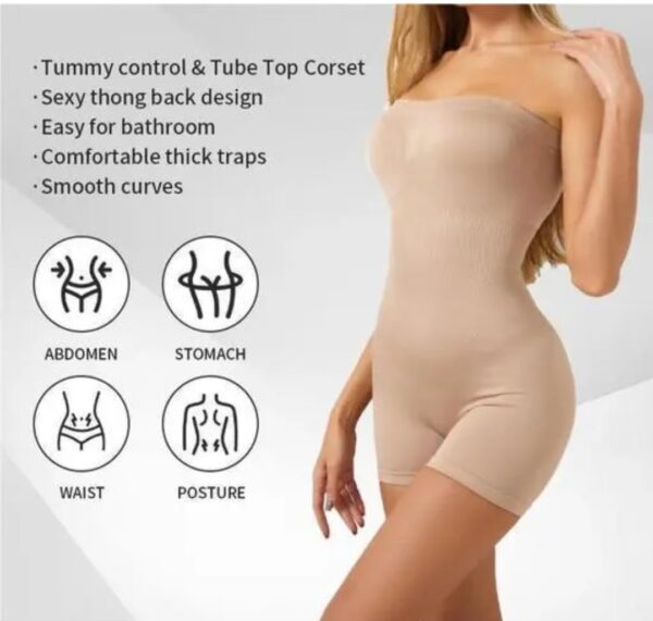 Women’s Full Body Shapewear Strapless Bodysuit,…