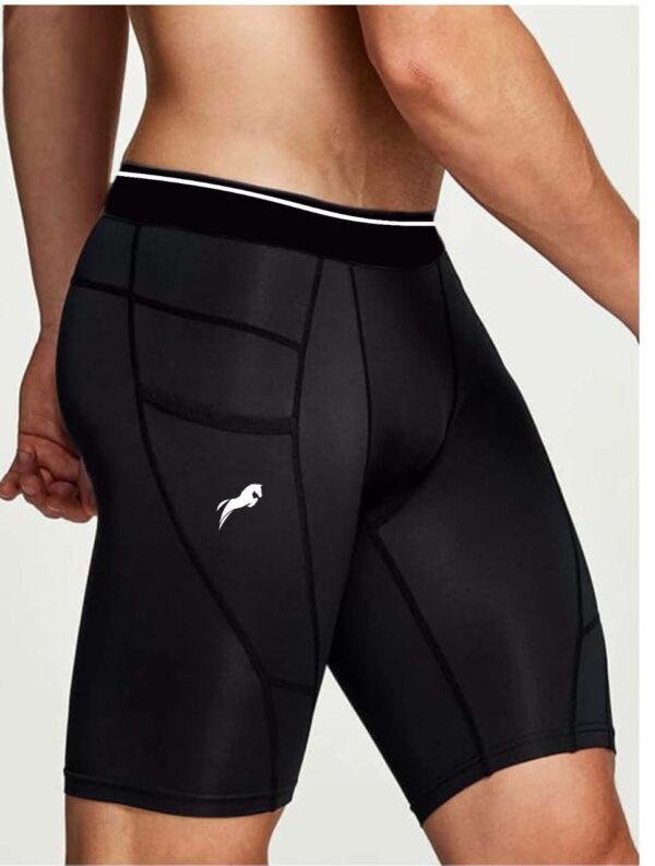JUST RIDER Mens Compression Shorts with Cup Pocket and…