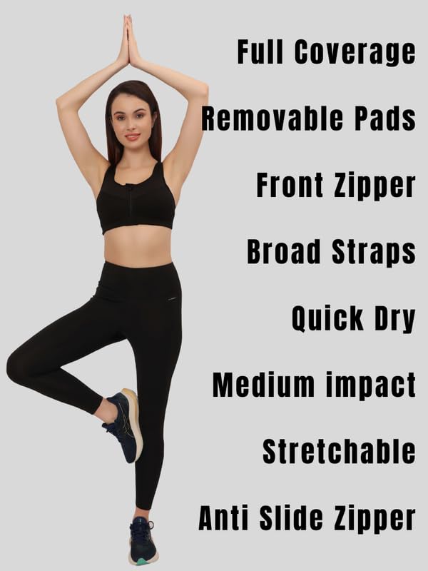 GLAMORAS Women’s Sports Bra | Wirefree Full Coverage…