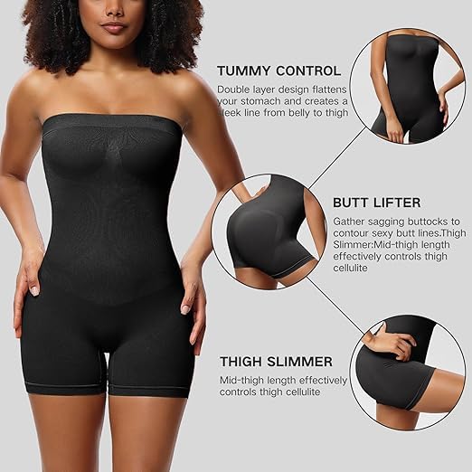 KRLZ Women Strapless Shapewear Bodysuit Tummy Control…