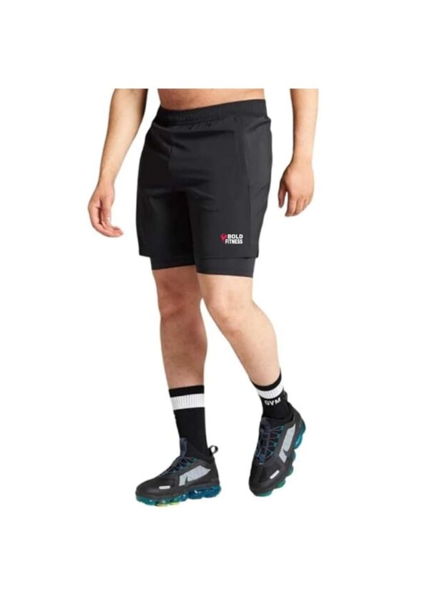 BOLD FITNESS 2 in 1 Active Dual Shorts with Inner Tights…