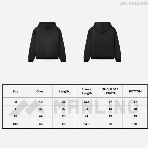 MANLINO Men’s Black Full Sleeve Graphic Printed Hooded…