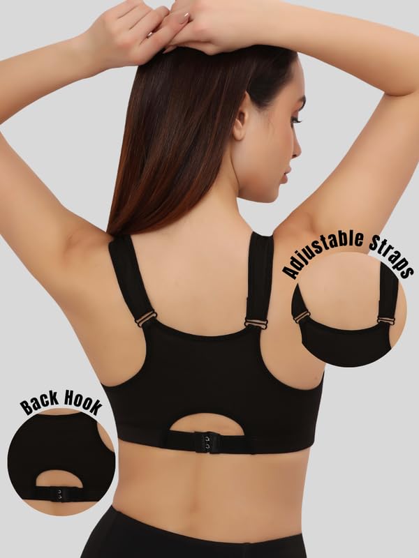 GLAMORAS Women’s Sports Bra | Wirefree Full Coverage…