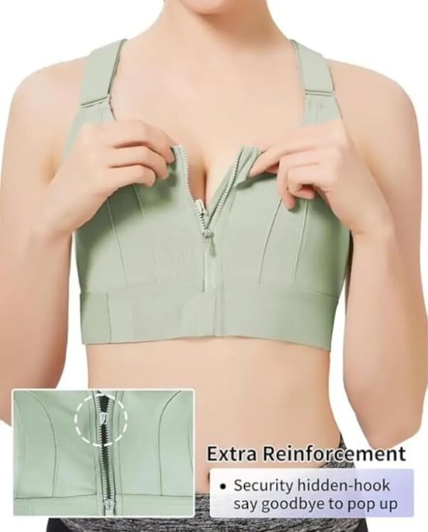 High Impact Front Zip Sports Bra for Women | Longline…
