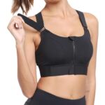 GLAMORAS Women Polyester Spandex High Impact Front Zip...