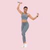 Enamor Wide Straps Seamed T-Back Basic Workout Sports…