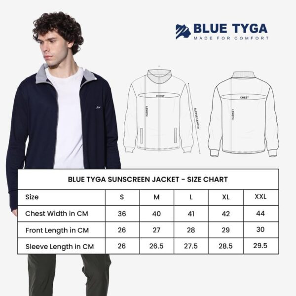 BLUE TYGA Sunscreen Jacket with UV Protection UPF 50+…