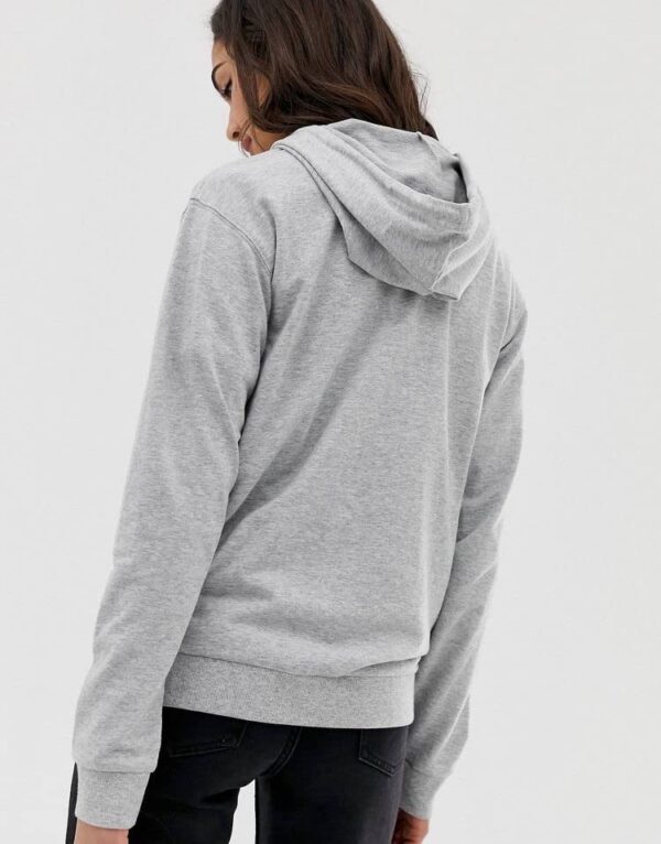 Unisex Trendy Zip Up Side Pocket Drawstring Light Grey…
