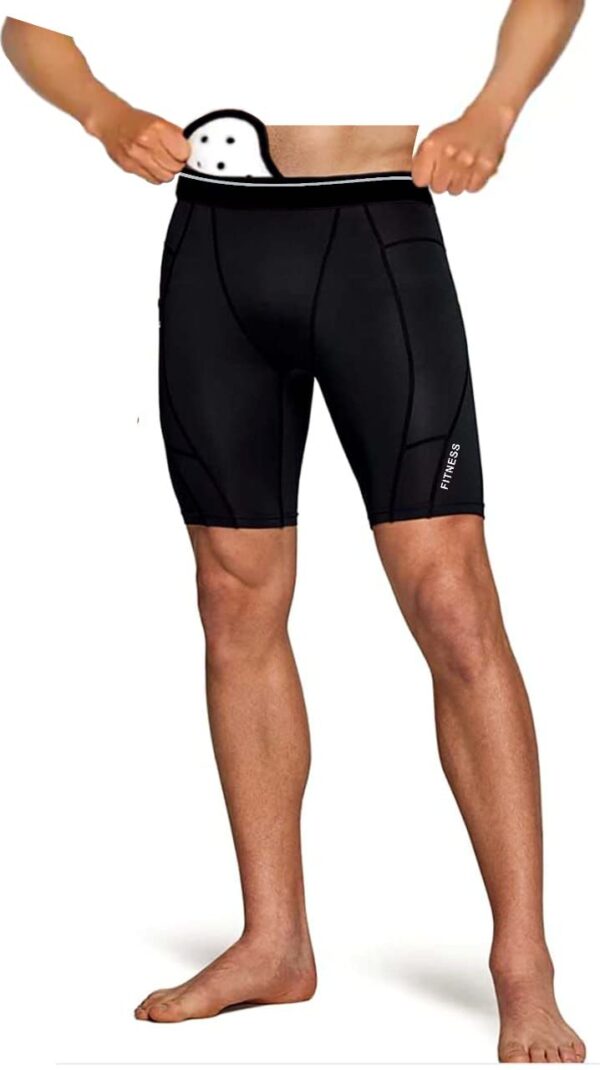 JUST RIDER Mens Compression Shorts with Cup Pocket and…