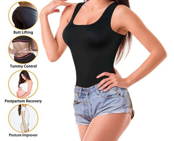 Qidrezy Women Waist Trainer Seamless Round Neck Tummy…