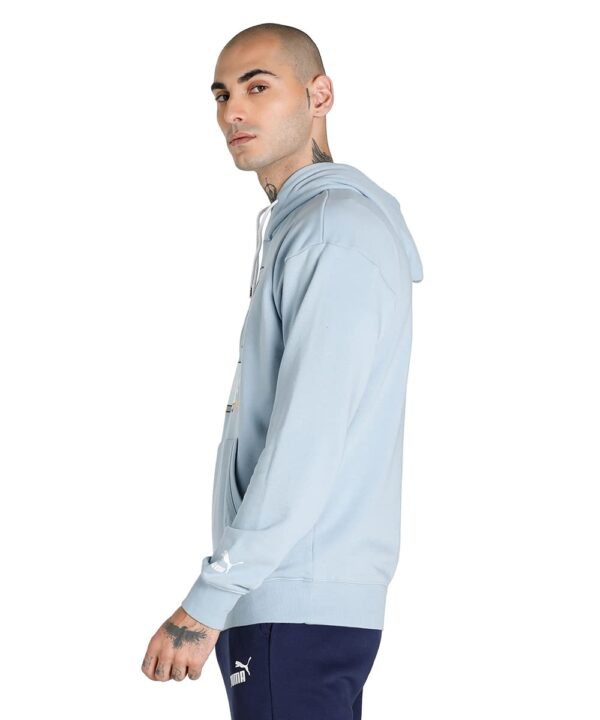 PUMA Men, CLUB Graphic Hoodie, Blue Fog, L, (53542861)