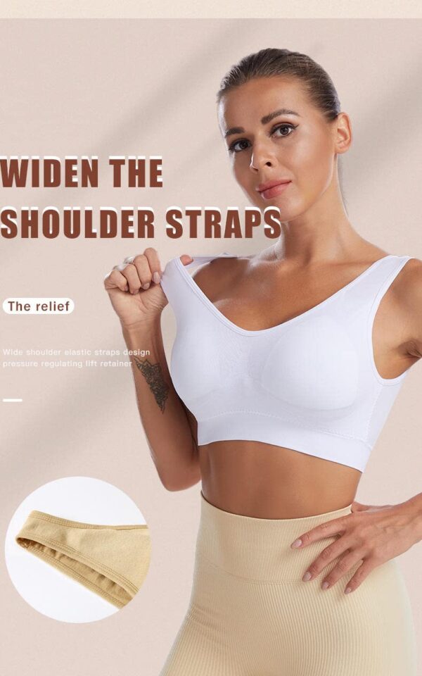 Fshway Seamless Comfort: Padded Slip-On Sports Bra for…