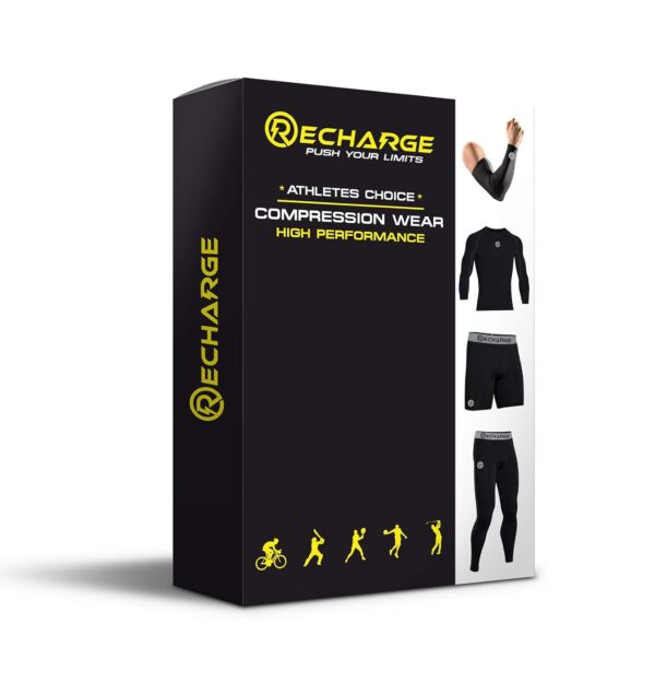 Recharge Men Polyester Compression Sports Shorts Half Tights