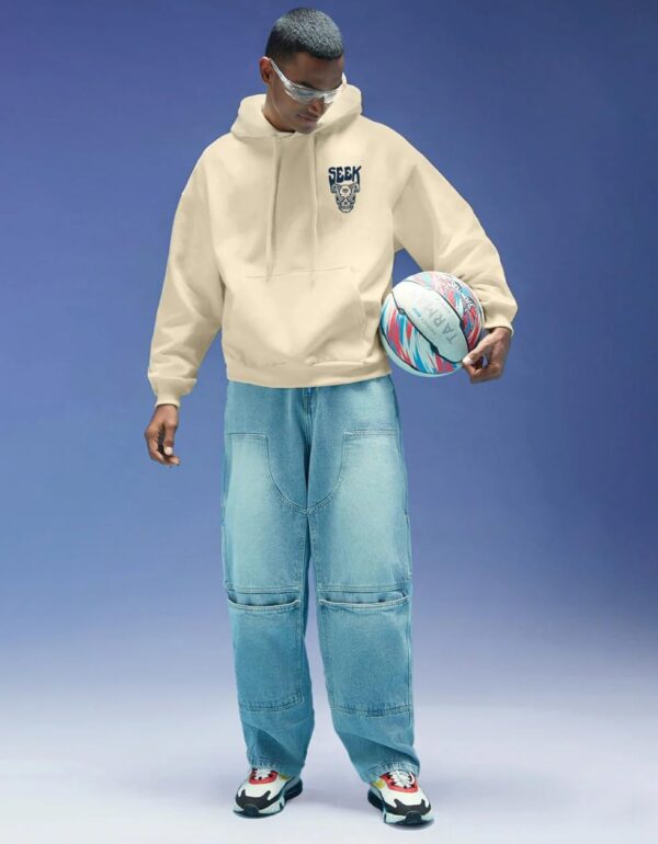 Veirdo Cotton Poly Fleece Oversized Hooded Sweatshirt…